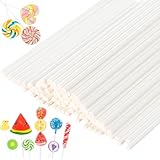 DOANTE 50 Stück 10cm*3.5mm Cake Pop Sticks, Weiße Cake Pop Stiele für Kuchenlutscher, Desserts