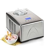 DOMO DO9066I Eismaschine für Speiseeis, Frozen Joghurt, Eiscreme Maschine und Softeis - mit selbstkühlendem Kompressor – 1,5 L