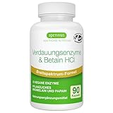 Schnell wirkender Verdauungsenzyme Komplex mit Betain HCl & Bromelain, 10 vegane Enzyme mit Papain & Lipase, umfassende Verdauungshilfe, hypoallergen, 90 Kapseln, von Igennus