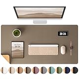 Aothia Kork-Schreibtischunterlage,beidseitige Schreibunterlage mit Naturkork & PU-Leder,Mausunterlage/Tischschutz,Leicht zu reinigen,wasserdicht für Büro/Haus/Deko (Kaffee,90x40cm)