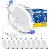 ZIZZLER LED Einbaustrahler Spot 230V Flach 68-80mm Lochmaß für Wohnzimmer Badezimmer, 5W Deckenspots Neutralweiß 4000K Einbauleuchten, IP44 Einbauspots für Bad Feuchtraum Schlafzimmer, 10er Set