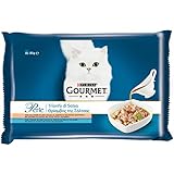 Purina Gourmet Perlen feuchte Katze Triumph von Soße, mit Thunfisch und Lachs - 4 Beutel à 85 g (4er Pack (4 x 85 g)