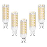 LEDGLE G9 LED Lampen 8W Dimmbar Warmweiß 3000K Kein Flimmern, LED Lampe, Warmweiß, G9 Bulb Mais Birne, 700LM ersetzt 80W Halogenlampen, 5er Pack