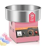 FOHERE Elektrische Zuckerwattemaschine, 1000 W Zuckerwattegeräte, Kommerzielle Zuckerwattemaschine mit 38 cm Edelstahlschüssel & Zuckerlöffel,Perfekt für Kindergeburtstage zu Hause, Familienfeiern