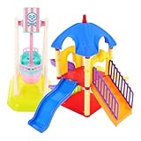 Toyvian Spielzeug Piratenschiff Mit Rutsche, 2St Kinder Spielplatz Puppenhaus Dekoration Pädagogisches Spielmodell Puppenhauszubehör Spielende Plastik FüR Rollenspiele Und Familieninteraktion