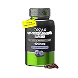 Orzax Schwarzkümmelöl Kapseln - 1000mg mit 20mg Thymochinon pro Tagesdosis (original Nigella sativa) - Türkisch - 90 Kapseln - naturbelassen, Kaltgepresst & Laborgeprüft