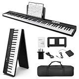 LEKATO 88 Tasten Faltbare Klaviertastatur, Semi-Weighted Keyboard mit Sustian Pedal, Tragetasche, MIDI, Bluetooth, Splitfunktion, Tragbares Digitalpiano für Anfänger, Kinder, Erwachsene