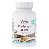 Cordyceps 650 mg - 90 Kapseln - vegan - Pilzpulver aus dem Mycel - Vitalpilz | Qualität aus Deutschland von ViVe Supplements