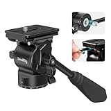 SMALLRIG Stativ Fluidkopf Pan Tilt Head CH10 mit Schnellwechselplatte, Fluid Head geeignet für AR-ca Swiss für Kompakt Videokameras und DSLR Kameras, 3kg Tragkraft für Stativ Kamera - 3259