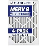 Filter King 5,5 x 9,5 x 1 a Luftfilter, Merv 8 HVAC, plissiert, A/C Ofenfilter, hergestellt in den USA, tatsächliche Größe: 5,5 x 9,5 x 1,9 cm, 4 Stück