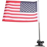 Happyyami 1 Satz Usa-Autoflaggen-Fahnenmast Mit Luftansaugung Außensaugnapf Fahnenmast Fahrzeug Amerikanische Flaggen Für Auto LKW Boot Fahrzeug