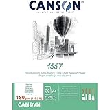 CANSON 1557® Zeichenpapier kopfgeleimt, DIN A4 - 21 x 29,7 cm, 30 Blatt, 180 g/m², leicht gekörnt