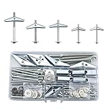 Kippdübel 40 Sätze(120 Stück), Klappdübel Und Spreizdübel(M3/M4/M5/M6),Sortierte Federklappdübel Für Gipskarton, Hohlraumwände, Rigipsdübel, Trockenbau, Faserplatten(50/60/80mm)