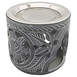 Räucherstövchen aus indischem Speckstein – mit Edelstahlsieb & Metallscheibe – Shiva Design – Höhe 9 cm – Ideal für Weihrauch & Kräuter