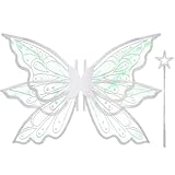 Goenb Feenflügel Erwachsene Feenflügel Kinder, Feen Flügel Damen Erwachsen Winx Club Kostüm Fairy Wings für Karneval Geburtstag Halloween Weihnachten Comic Con Rollenspiele Themed Party (Silber)