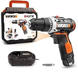 WORX WX128 Akkuschrauber 12V – Akkubohrschrauber Set zum Bohren und Schrauben – 2-Gang-Getriebe bis zu 25Nm – mit LED-Licht – Must-Have für Haushalt & Arbeit – mit Akku, Ladegerät & Koffer