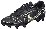 Nike Unisex Vapor 14 Academy FG/MG Soccer Shoe, Black/Gold/Silver, 44 EU