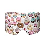 Schlafmaske mit Cupcake-Muster, Augenmaske mit Ohrenschützern, blockiert Licht, konturierte Nacht-Augenbinde, Augen-Schlafmaske mit Ohrenschutz, für Männer und Frauen, Seitenschläfer, Nachtgeschenk