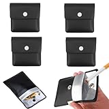 Tragbarer Taschenaschenbecher, 4 Stück, PVC Feuerhemmend, Geruchsdicht, Schwarz (Schwarz)