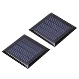 XINL 2 Stück Mini Solarpanel, 2V 210mA Polykristallines Silizium Kleines Solarmodul, Tragbare Sicherheits Mini-Solarzellen-Panels, DIY Batterieladegerät Kit für Spielzeug Ladegerät, 40 x 40 mm