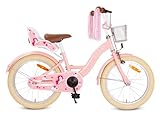 SJOEF Dolly Kinderfahrrad 18 Zoll | Kinder Fahrrad für Mädchen/Jugend | Ab 2-7 Jahren | 12-18 Zoll (Rosa)