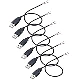 Greluma 6 Stk 22 AWG USB-Pigtail, 2-adriges USB 2.0-Kabel,...