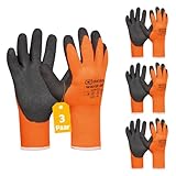Gebol - Winter Grip, Thermo-Arbeitshandschuhe mit wasserdichter Beschichtung für mehr Grip, Inhalt: 3 Paar (Multipack), Farbe: Orange/Schwarz (XXL (Gr. 11))