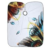 Angoily Bedruckter Friseurumhang mit Feder Motiv Leichtes Haarstyling Cape aus Glattem Material Verstellbar für Salon und Persönliche Haarbehandlung