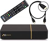 AX Multibox Twin 4K UHD E2 Linux Twin Sat-Receiver mit PVR Aufnahmefunktion, DVB-S2 Tuner, HDTV, 2160p, H.265, HDR [vorprogrammiert für Astra & Hotbird] + HDMI Kabel