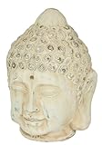 Flair Flower Buddha Kopf Statue Antik-Optik Dekofigur Büste Ornament Asiatische Feng-Shui Zen Deko Outdoor Gartendeko Buddhastatue Keramikfigur Deko-Figur Deko-Objekt Accessoire, 20cm