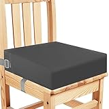 Sitzerhöhung Stuhl, Waschbar Zerlegbar Tragbare Sitzerhöhung Kleinkinder Esszimmerstuhl ErhöHen Pad Esszimmer Boostersitze mit 2 Sicherheitsschnalle Gurte Kindersitzkissen… (Dunkler)
