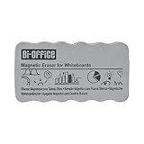 Bi-Office Whiteboard Schwamm, Tafellöscher für Trockenreinigung auf glatten Oberflächen, Magnetisch, Grau, Sehr Leicht, AA0105 11x6x2