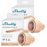 Shelly Outdoor Plug S Gen3 Dopplepack, WLAN Smarte Steckdose für den Außenbereich, IP44, Matter-Zertifiziert, 12A, 2500W, Außenbeleuchtung, Leistungsmessung, Außenautomatisierung, Alexa, Google