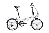 DAHON Dream D6 Klappfahrrad Erwachsene 20 Zoll, 6 Gang schaltung, V-Bremsen Faltbares Citybike für Pendler Weiß