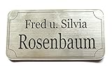 Gravola Türschild, Namensschild, Klingelschild, 80 x 40 mm, Silber, Kunststoff, Schilder, elegant, versatil, minimalistisch
