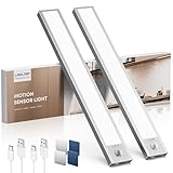 LROLTEF Schrankbeleuchtung Led Lampe mit Bewegungsmelder - 21cm 1500mAh Unterbauleuchte Küche Licht Aufladbar mit Sensor - Dimmbar Schranklicht Treppenlicht - Vitrinenbeleuchtung Magnetische | 2 Stück