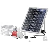 FUANA Solar-Wasserpumpen-Set mit 2 m Rohr, 25 W Panel, bürstenloser Motorbrunnen für Gartenteich im Freien