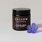 TALLOW Naturals Calming Cream Night Relief – BEKANNT AUS DER HÖHLE DER LÖWEN - Rindertalg Nachtcreme, Bio Beef Tallow Skincare, Beruhigende Creme aus Deutschland von grasgefütterten Rindern (120ml)