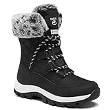 EARLDE Winterstiefel Damen Wasserdicht Winterschuhe Warm Gefüttert Schneestiefel Leicht Stiefel Damen Arbeiten Outdoor Winter Schuhe Schwarz 39 Größe