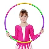 OPAHUTER Hula Hoop für Kinder, 60 cm Durchmesser 8-Teiliges Abnehmbares Design Hoola Reifen, Fitness Kreis Reifen aus Kunststoff, Einstellbares Gewicht Hoola Hoop für Gymnastik, Fitness, Tanzen