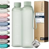 KIVY Trinkflasche 1l - Kohlensäure geeignet & Auslaufsicher - Für Sport, Schule & Büro - Sport Trinkflasche Gym - Wasserflasche Sprudel geeignet - Sportflasche 1 Liter - Spülmaschinenfest