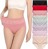 HAVVIS Damen-Slips Unterwäsche Baumwolle hohe Taille Bauchkontrolle Rose Jacquard Damen-Slip Multipack (XL, B01-8er Pack - mehrfarbig)