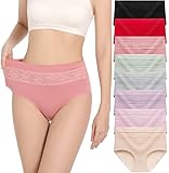 HAVVIS Damen-Slips Unterwäsche Baumwolle hohe Taille Bauchkontrolle Rose Jacquard Damen-Slip Multipack (XL, B01-8er Pack - mehrfarbig)