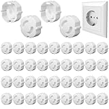 Steckdosen Kindersicherung - 40 Stück Steckdosenschutz zum Stecken, ABS-Material, Steckdosenschutz Kindersicherung, Steckdosensicherungen Baby für Küchen, Badezimmer und Wohnzimmer (Weiß)