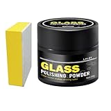 Glaspolitur 30g, Autoglas Reinigungspulver, Glaspolitur Gegen Kratzer Im Glas, Glaspolitur Autoscheibe, Ceroxid-Glaspolierpulver, Spiegelölfilmentferner, Kratzerentferner, Mit Wolltuch, 5x4,3cm