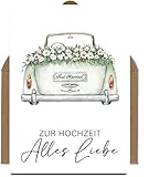 The Life Barn Poskarte mit Umschlag Alles Liebe zur Hochzeit, Just Married, Glückwunschkarte Hochzeitskarte