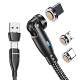 VAFOTON 9Pin USB C Magnet Ladekabel 2M, 360°&180°, PD60W Schnellladung, 6 in 1 USB C/A auf Typ C Magnetkabel für Typ C/Micro USB/i-Products/Galaxy S22/S23/S23 Ultra/MaBook/PadPro