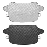 Windschutzscheibe Abdeckung Premium 94x144,5cm Auto Scheibenabdeckung mit 2 Gummibändern - Die Frontscheibenabdeckung Frost - Schnee - EIS etc. Seitenklappenlänge von 27 cm