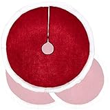 COM-FOUR® Premium Weihnachtsbaumdecke zum Schutz vor Tannennadeln - runde Christbaumdecke für den Lichterbaum - Unterlage im Weihnachtsdesign für Geschenke und Dekoration