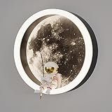 GHiycotdl Wandleuchte Innen,12W Astronaut wandlampe innen,Kinder Madchen Junge Kinderzimmer Wandleuchte Für Kinderzimmer Schlafzimmer Wohnzimme 20cm (Warmes Licht,ohne Fernbedienung)